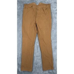 Frontier Classics Canvas Pants Mens 38*x35 Brown Button Fly Western Trousers